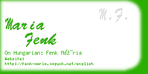 maria fenk business card